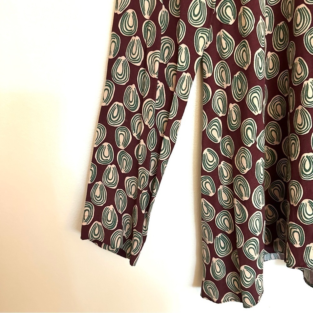 Boden Green and Brown Circle Patten Women’s Top Size 6R - Picture 6 of 11